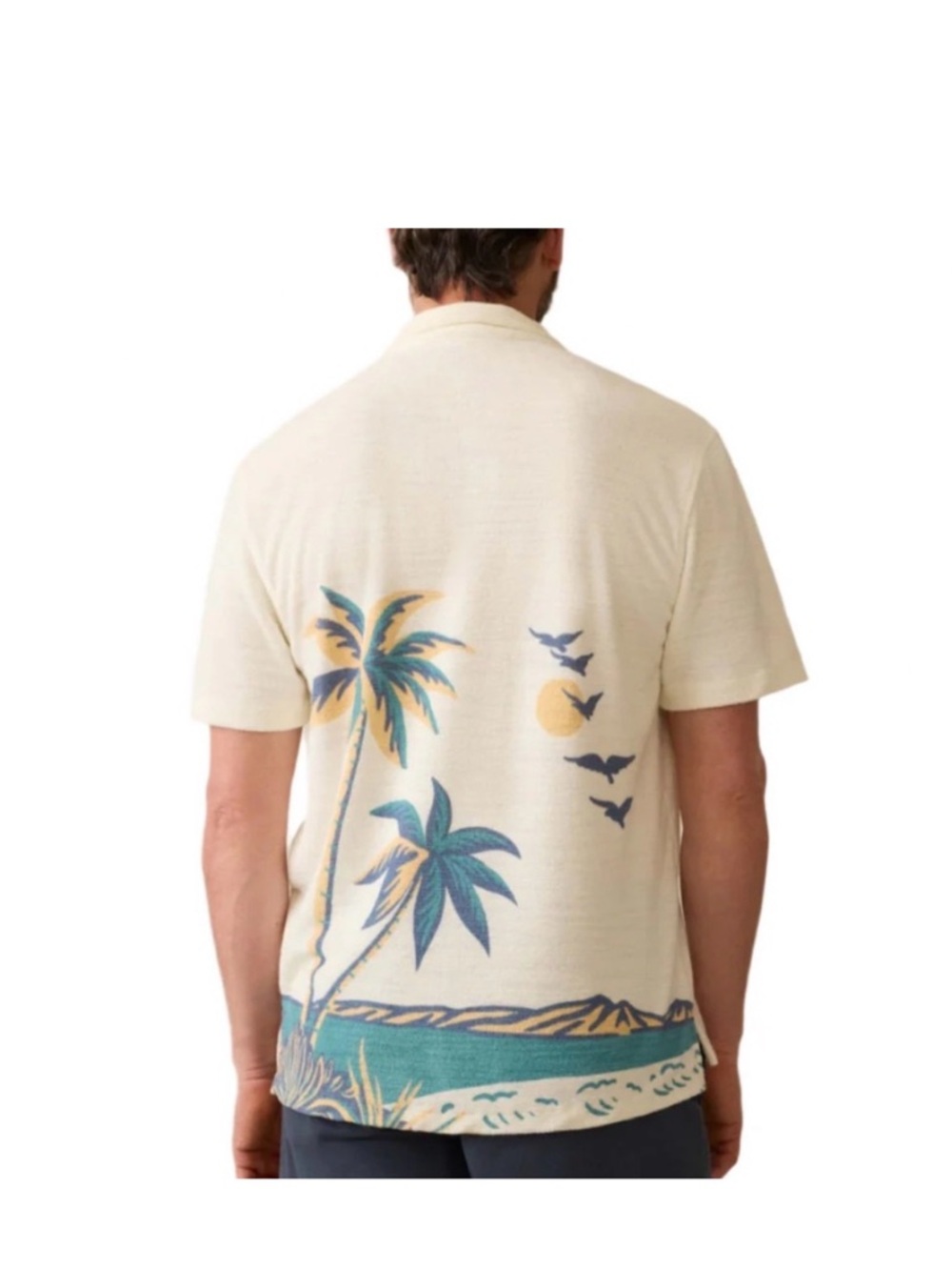 Faherty Men’s Cabana Terry Cloth Button Down Shirt Sand Beach XL NWT $158 - Picture 2 of 7